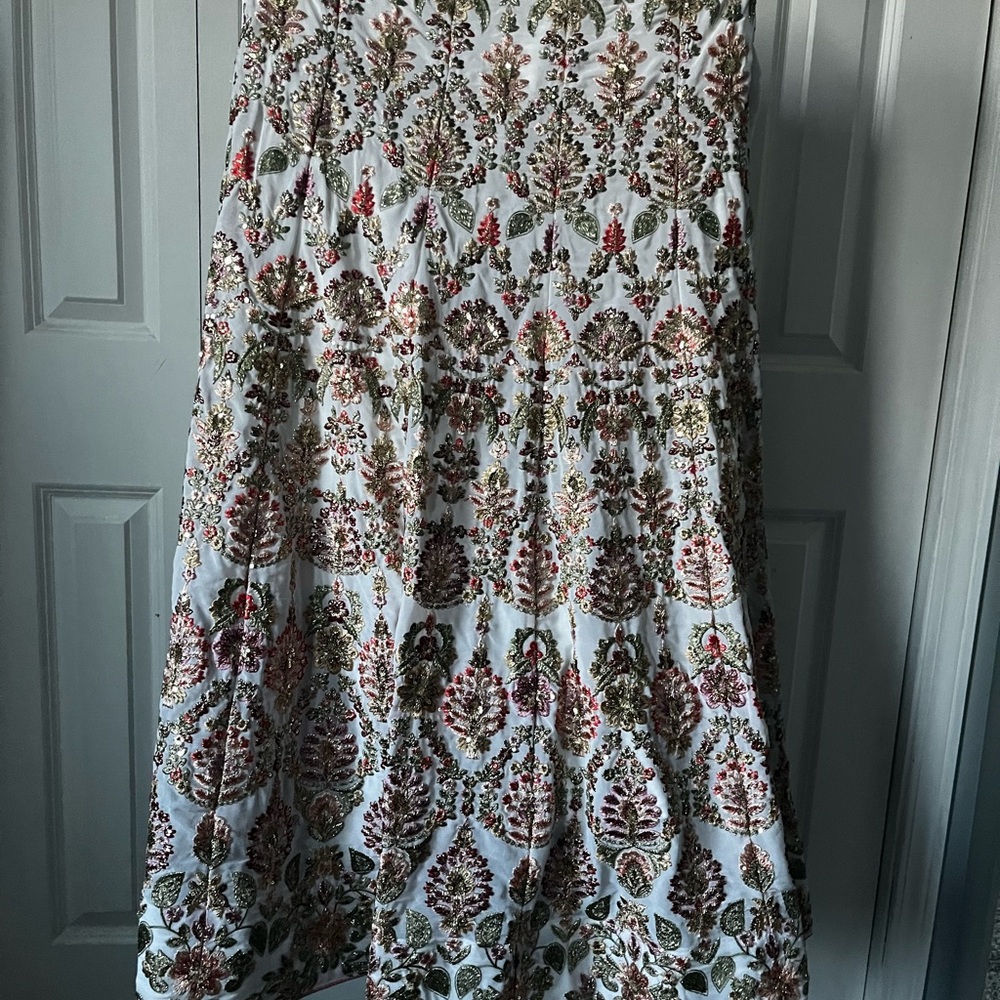 Off White Embroidered Lehenga Choli with Dupatta - Picture 6 of 9